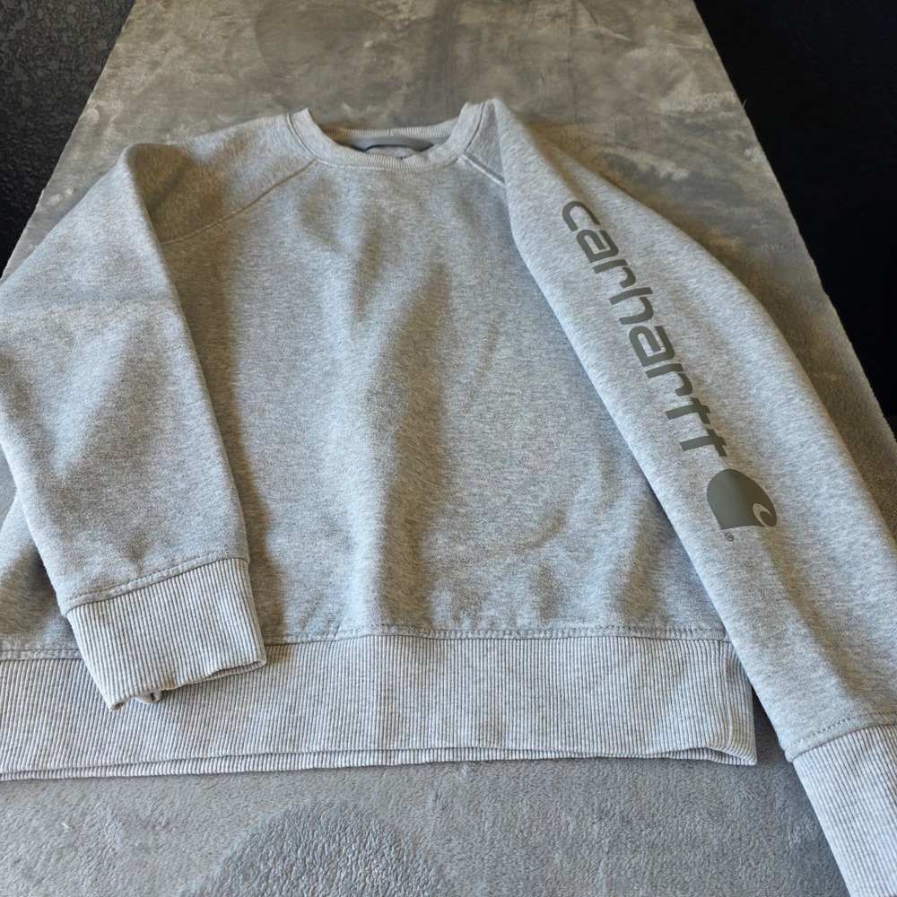 Carhartt Crewneck Sweatshirt Womens Small Grey Relaxed Fit Midweight